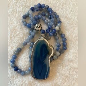 Sliced Agate Slab‎ Natural Stones Necklace